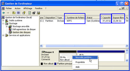 Comment partitionner mon disque dur avec Windows XP?"