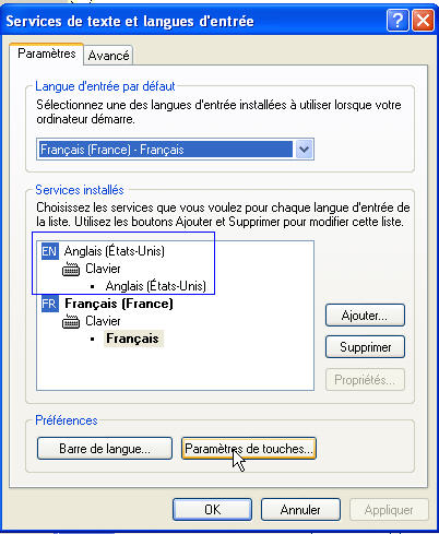 Comment changer le verrouillage des majuscules avec Windows XP ?"